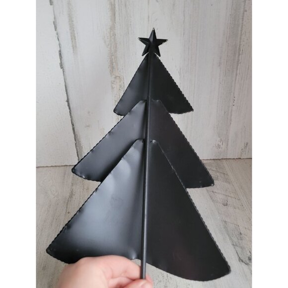 Vintage metal xmas tree pine red cardinal decor figure - Picture 7 of 9